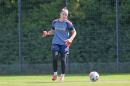 05.08.2026, München, Deutschland. Google Pixel Frauen-Bundesliga: Die FC Bayern Frauen absolvieren auf dem FC Bayern Campus eine Trainingseinheit zur Vorbereitung auf das Testspiel gegen Paris FC. Sophie Klein (FC Bayern Frauen)