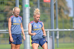 05.08.2026, München, Deutschland. Google Pixel Frauen-Bundesliga: Die FC Bayern Frauen absolvieren auf dem FC Bayern Campus eine Trainingseinheit zur Vorbereitung auf das Testspiel gegen Paris FC. Linda Dallmann (FC Bayern Frauen)