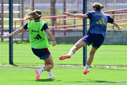 19.08.2026, München, Deutschland. Google Pixel Frauen-Bundesliga: Die FC Bayern Frauen absolvieren auf dem FC Bayern Campus eine Trainingseinheit vor dem Bundesliga-Saisonauftakt gegen den 1. FC Union Berlin. Barbara Dunst (FC Bayern Frauen)