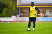 17.10.2026, Mindelheim, Bayern, Deutschland. Kreisliga Allgäu Nord: TSV Mindelheim gegen SV Oberegg. Spielort: Julius-Strohmayer-Stadion. Sulayman Drammeh (TSV Mindelheim) nachdenklich, ernst, fokussiert
