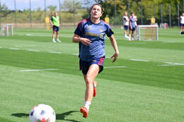 19.08.2026, München, Deutschland. Google Pixel Frauen-Bundesliga: Die FC Bayern Frauen absolvieren auf dem FC Bayern Campus eine Trainingseinheit vor dem Bundesliga-Saisonauftakt gegen den 1. FC Union Berlin. Barbara Dunst (FC Bayern Frauen)