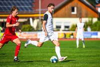 03.10.2026, Mindelheim, Deutschland. Kreisliga Allgäu Nord: TSV Mindelheim gegen (SG) Sontheim/Westerheim. Spielort: Julius-Strohmayer Stadion. Niko Hefele (TSV Mindelheim) beim Schuss, beim Abschluss, bei der Schussabgabe