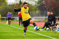 17.10.2026, Mindelheim, Bayern, Deutschland. Kreisliga Allgäu Nord: TSV Mindelheim gegen SV Oberegg. Spielort: Julius-Strohmayer-Stadion. Riccardo Schulz (TSV Mindelheim) am Ball, mit dem Ball, in einer Spielszene
