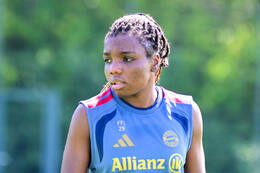 19.08.2026, München, Deutschland. Google Pixel Frauen-Bundesliga: Die FC Bayern Frauen absolvieren auf dem FC Bayern Campus eine Trainingseinheit vor dem Bundesliga-Saisonauftakt gegen den 1. FC Union Berlin. Edna Imade (FC Bayern Frauen)