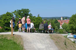 Mindelheim, Deutschland – 23.05.2026: Eröffnung der neuen BikeArea auf der Schwabenwiese in Mindelheim. Die von Schanzenwerk gestaltete und gebaute Anlage umfasst Pumptrack-, Flowline- und Jumpline-Elemente für Kinder, Jugendliche und Erwachsene.