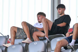 19.08.2026, München, Deutschland. FC Bayern München U19 vs. VfB Stuttgart U19 am FC Bayern Campus in München. Lennart Karl (Zuschauer)