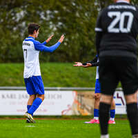 11.10.2026, Bad Wörishofen, Bayern, Deutschland. U19 (A-Jun.) Kreisklasse Allgäu – Nord: FC Bad Wörishofen U19 gegen JFG Wertachtal U19. Spielort: Stadion Unteres Hart. Saison 2026/2027. Kevin Günther (FC Bad Wörishofen) beim Jubel, jubelnd, feiernd