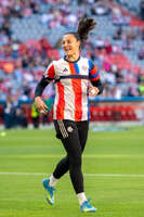 Allianz Arena, München, Deutschland – 25.04.2026: Fußball, UEFA Women’s Champions League 2025/2026, Halbfinale Hinspiel, FC Bayern München Frauen vs. FC Barcelona Frauen: Maria Luisa Grohs (FC Bayern München, Tor) lächelt.