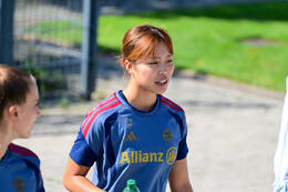 19.08.2026, München, Deutschland. Google Pixel Frauen-Bundesliga: Die FC Bayern Frauen absolvieren auf dem FC Bayern Campus eine Trainingseinheit vor dem Bundesliga-Saisonauftakt gegen den 1. FC Union Berlin. Momoko Tanikawa (FC Bayern Frauen)