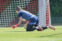 05.08.2026, München, Deutschland. Google Pixel Frauen-Bundesliga: Die FC Bayern Frauen absolvieren auf dem FC Bayern Campus eine Trainingseinheit zur Vorbereitung auf das Testspiel gegen Paris FC. Sophie Klein (FC Bayern Frauen)