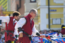 27.06.2026, Mindelheim: Am zweiten Tag des Frundsbergfests 2026 verwandelt sich die Mindelheimer Altstadt erneut in eine mittelalterliche Kulisse. Tausende Mitwirkende in historischen Gewändern prägen das traditionsreiche Fest, das zu den größten historischen Stadtfesten Deutschlands zählt.