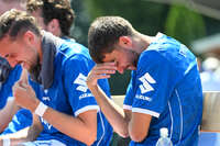 25.07.2026, Bad Wörishofen, Deutschland. Testspiel des SV Darmstadt 98 (2. Bundesliga) gegen die SG Sonnenhof Großaspach (3. Liga). Lance Duijvestijn (SV Darmstadt 98), Ibrahim El Kadiri (SV Darmstadt 98)