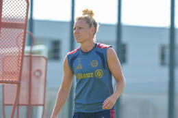 05.08.2026, München, Deutschland. Google Pixel Frauen-Bundesliga: Die FC Bayern Frauen absolvieren auf dem FC Bayern Campus eine Trainingseinheit zur Vorbereitung auf das Testspiel gegen Paris FC. Linda Dallmann (FC Bayern Frauen)