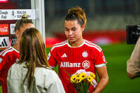 31.08.2026, München, Deutschland. Google Pixel Frauen-Bundesliga: FC Bayern München Frauen gegen 1. FSV Mainz 05 Frauen am FC Bayern Campus. Erstes Heimspiel des FC Bayern München in der Saison 2026/27. Lena Oberdorf (FC Bayern Frauen)
