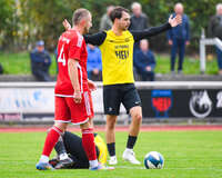 17.10.2026, Mindelheim, Bayern, Deutschland. Kreisliga Allgäu Nord: TSV Mindelheim gegen SV Oberegg. Spielort: Julius-Strohmayer-Stadion. David Kienle (TSV Mindelheim) genervt