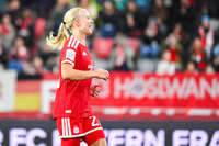 19.10.2026, München, Bayern, Deutschland. Google Pixel Frauen-Bundesliga: FC Bayern Frauen gegen VfB Stuttgart Frauen. Spielort: FC Bayern Campus-Stadion. Pernille Harder (FC Bayern Frauen) beim Jubel, jubelnd, feiernd