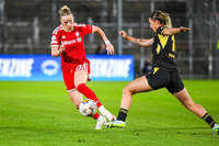 22.09.2026, Unterhaching, Deutschland. UEFA Women's Champions League, 1. Spieltag der Ligaphase: FC Bayern München Frauen gegen Manchester City. UWCL-Auftakt der FC Bayern Frauen und erstes UWCL-Pflichtspiel im neuen Zuhause Sportpark Unterhaching. Franziska Kett (FC Bayern Frauen)