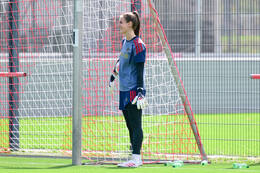 19.08.2026, München, Deutschland. Google Pixel Frauen-Bundesliga: Die FC Bayern Frauen absolvieren auf dem FC Bayern Campus eine Trainingseinheit vor dem Bundesliga-Saisonauftakt gegen den 1. FC Union Berlin. Ena Mahmutovic (FC Bayern Frauen)