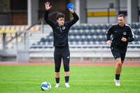 17.10.2026, Mindelheim, Bayern, Deutschland. Kreisliga Allgäu Nord: TSV Mindelheim gegen SV Oberegg. Spielort: Julius-Strohmayer-Stadion. Paul Filser (TSV Mindelheim) fröhlich, gut gelaunt, lachend