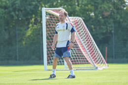 05.08.2026, München, Deutschland. Google Pixel Frauen-Bundesliga: Die FC Bayern Frauen absolvieren auf dem FC Bayern Campus eine Trainingseinheit zur Vorbereitung auf das Testspiel gegen Paris FC. Jose Barcala (Cheftrainer, FC Bayern Frauen)