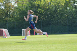 05.08.2026, München, Deutschland. Google Pixel Frauen-Bundesliga: Die FC Bayern Frauen absolvieren auf dem FC Bayern Campus eine Trainingseinheit zur Vorbereitung auf das Testspiel gegen Paris FC. Sophie Proost (FC Bayern Frauen)