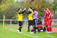 17.10.2026, Mindelheim, Bayern, Deutschland. Kreisliga Allgäu Nord: TSV Mindelheim gegen SV Oberegg. Spielort: Julius-Strohmayer-Stadion. Riccardo Schulz (TSV Mindelheim) klatscht mit David Kienle (TSV Mindelheim) ab