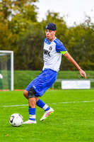 11.10.2026, Bad Wörishofen, Bayern, Deutschland. U19 (A-Jun.) Kreisklasse Allgäu – Nord: FC Bad Wörishofen U19 gegen JFG Wertachtal U19. Spielort: Stadion Unteres Hart. Saison 2026/2027. Faruk Dugonjic (FC Bad Wörishofen) am Ball, mit dem Ball, in einer Spielszene
