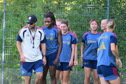 19.08.2026, München, Deutschland. Google Pixel Frauen-Bundesliga: Die FC Bayern Frauen absolvieren auf dem FC Bayern Campus eine Trainingseinheit vor dem Bundesliga-Saisonauftakt gegen den 1. FC Union Berlin. Edna Imade (FC Bayern Frauen)