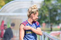 19.08.2026, München, Deutschland. Google Pixel Frauen-Bundesliga: Die FC Bayern Frauen absolvieren auf dem FC Bayern Campus eine Trainingseinheit vor dem Bundesliga-Saisonauftakt gegen den 1. FC Union Berlin. Linda Dallmann (FC Bayern Frauen)